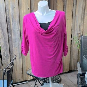 Magenta shirt with black insert